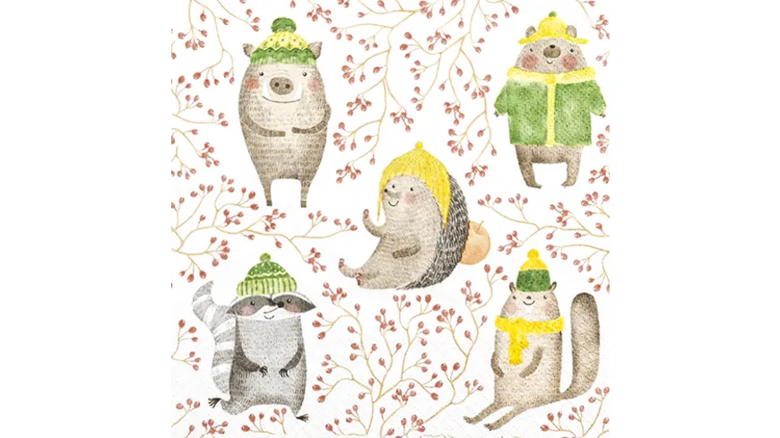 Home-Fashion Serviette Sweet Buddies 33x33cm weiß