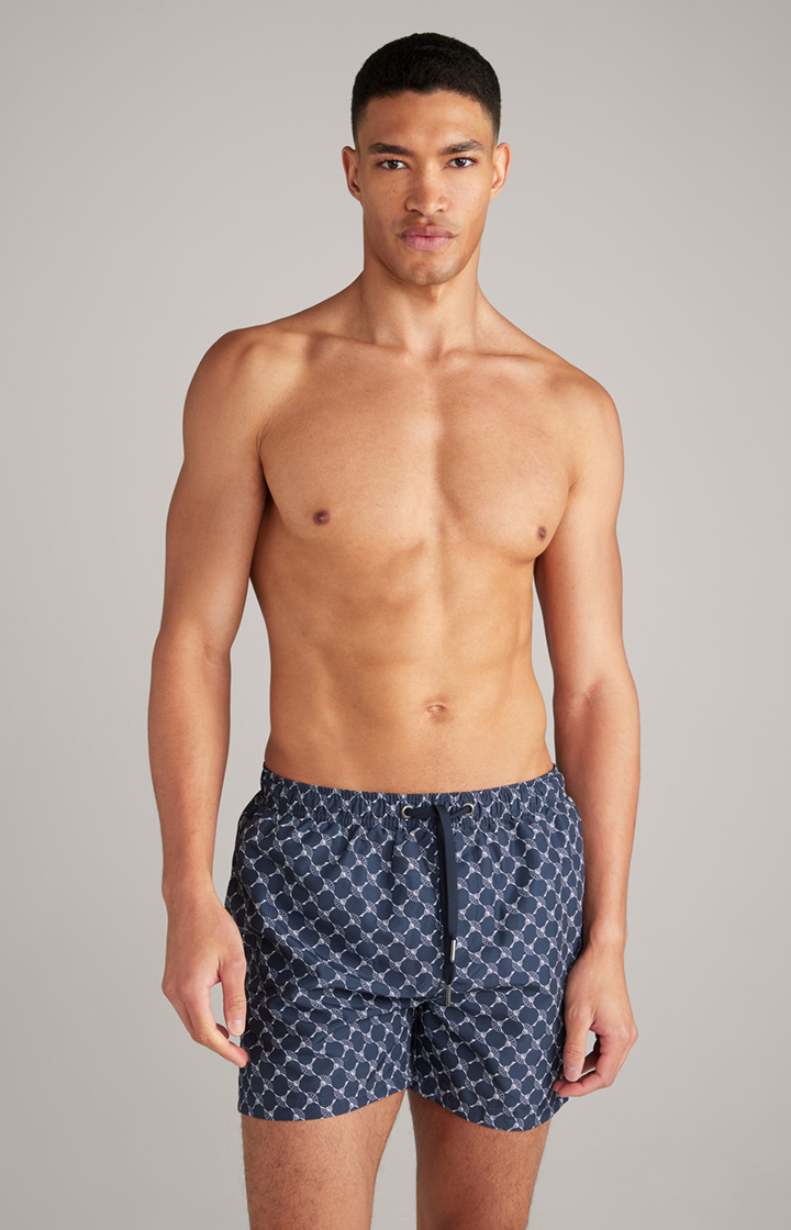 Cornflower Badeshorts Mykonos in Navy gemustert