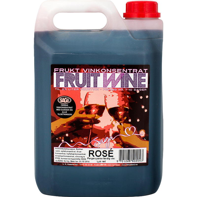 Saga Fruktvin Rose m/sukker Saga