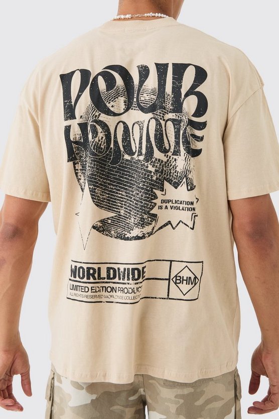 Oversize T-Shirt mit Pour Homme Disco Print