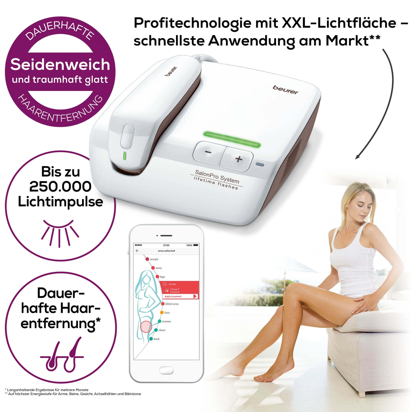 Beurer dauerhafte Haarentfernung - IPL 10000+ SalonPro System-Professionelle IPL Haarentfernung aus dem Kosmetikinstitut