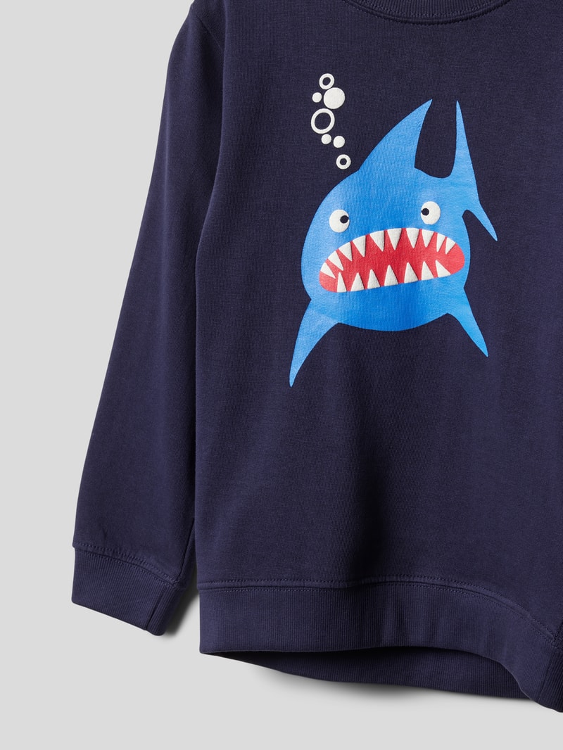 Sweatshirt mit Motiv-Print in blau