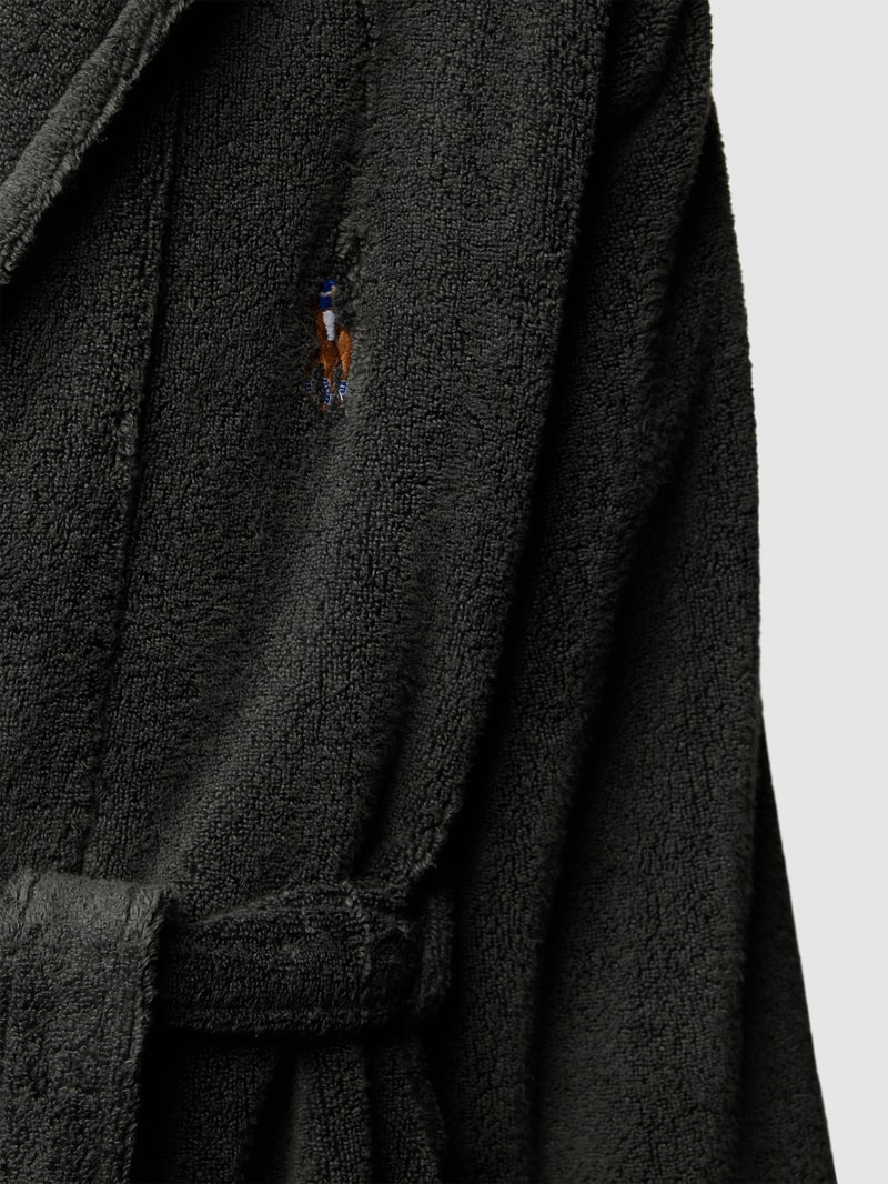 Bademantel mit Label-Stitching in dunkelgrau