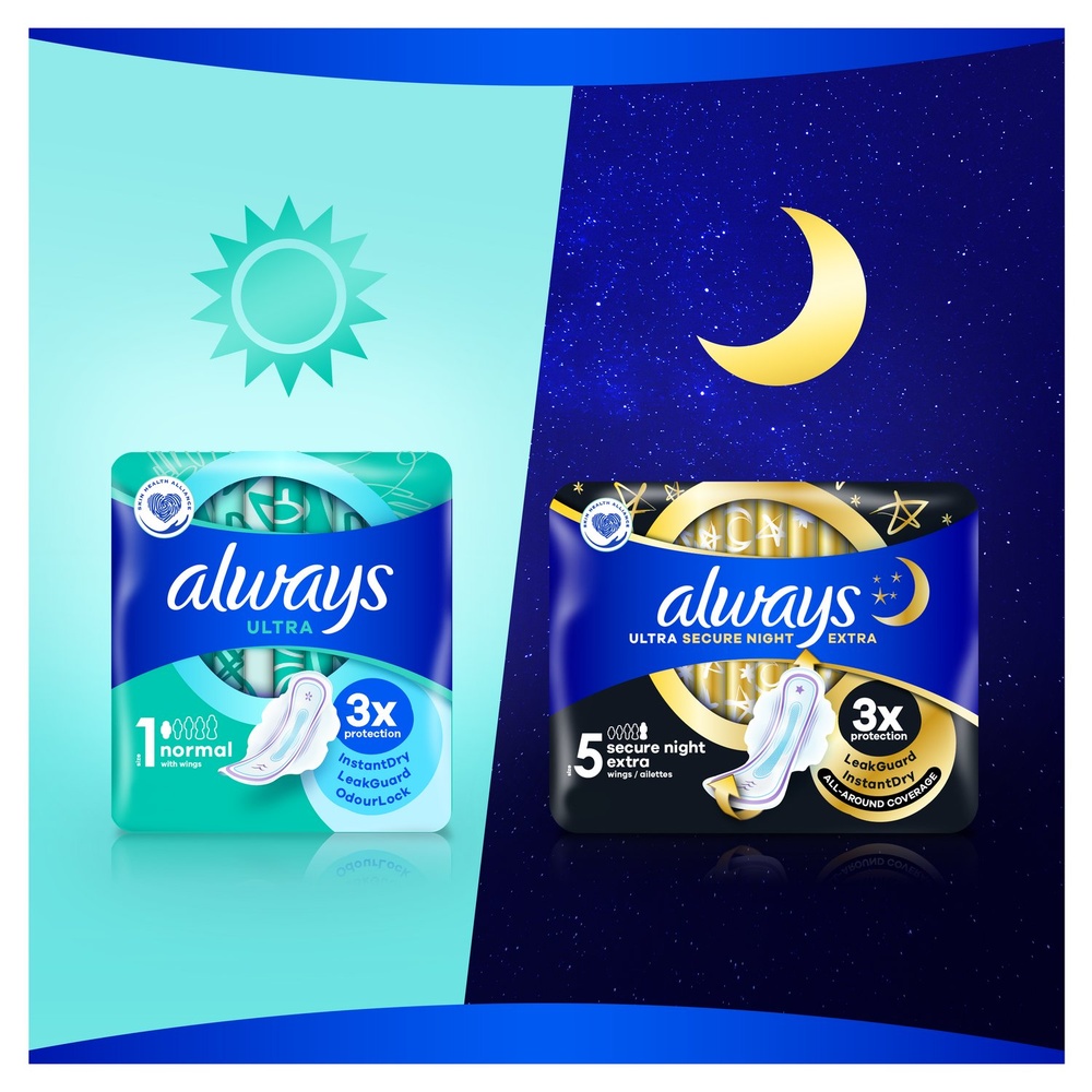 always Always Ultra Serviettes Hygiéniques Normal (T1) Avec Ailettes Serviettes Hygiéniques