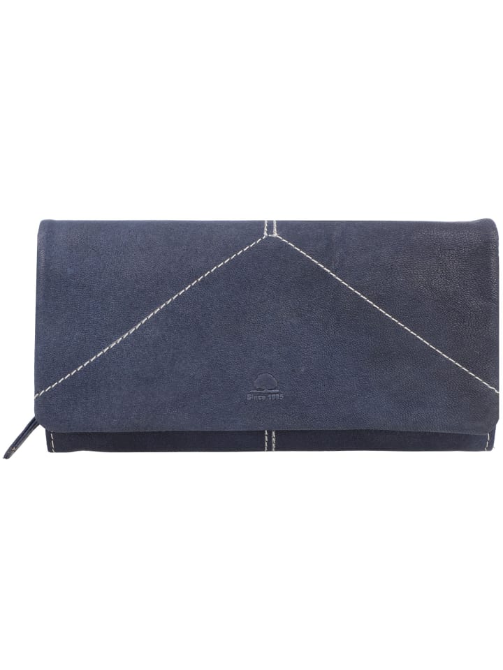 Greenburry Tumble Nappa Geldbörse Leder 19 cm in navy blue günstig kaufen onesize