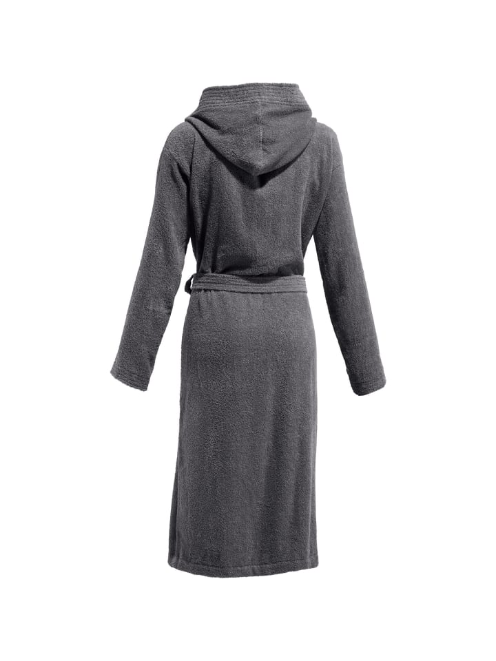 REDBEST Frottier Unisex-Bademantel mit Kapuze Chicago in anthrazit günstig kaufen