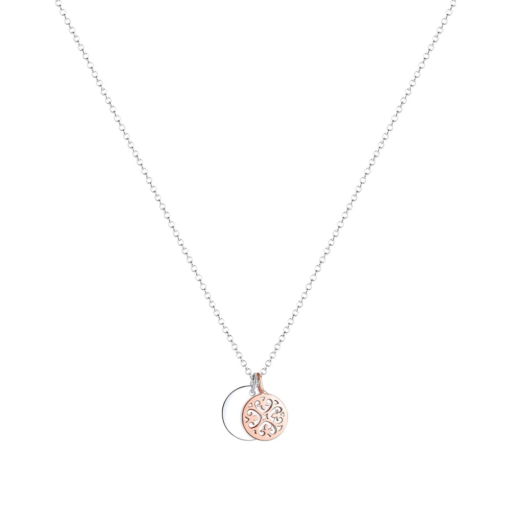 Elli Elli Collier Bi Color Ornament Kreis 925 Sterling Silber Bijoux