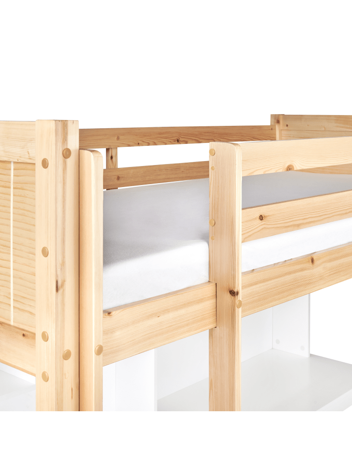 Beliani Hochbett FOUCAMONT in Heller Holzfarbton/Weiß - (W) 104 x (H) 180 x (L) 209 cm günstig kaufen onesize