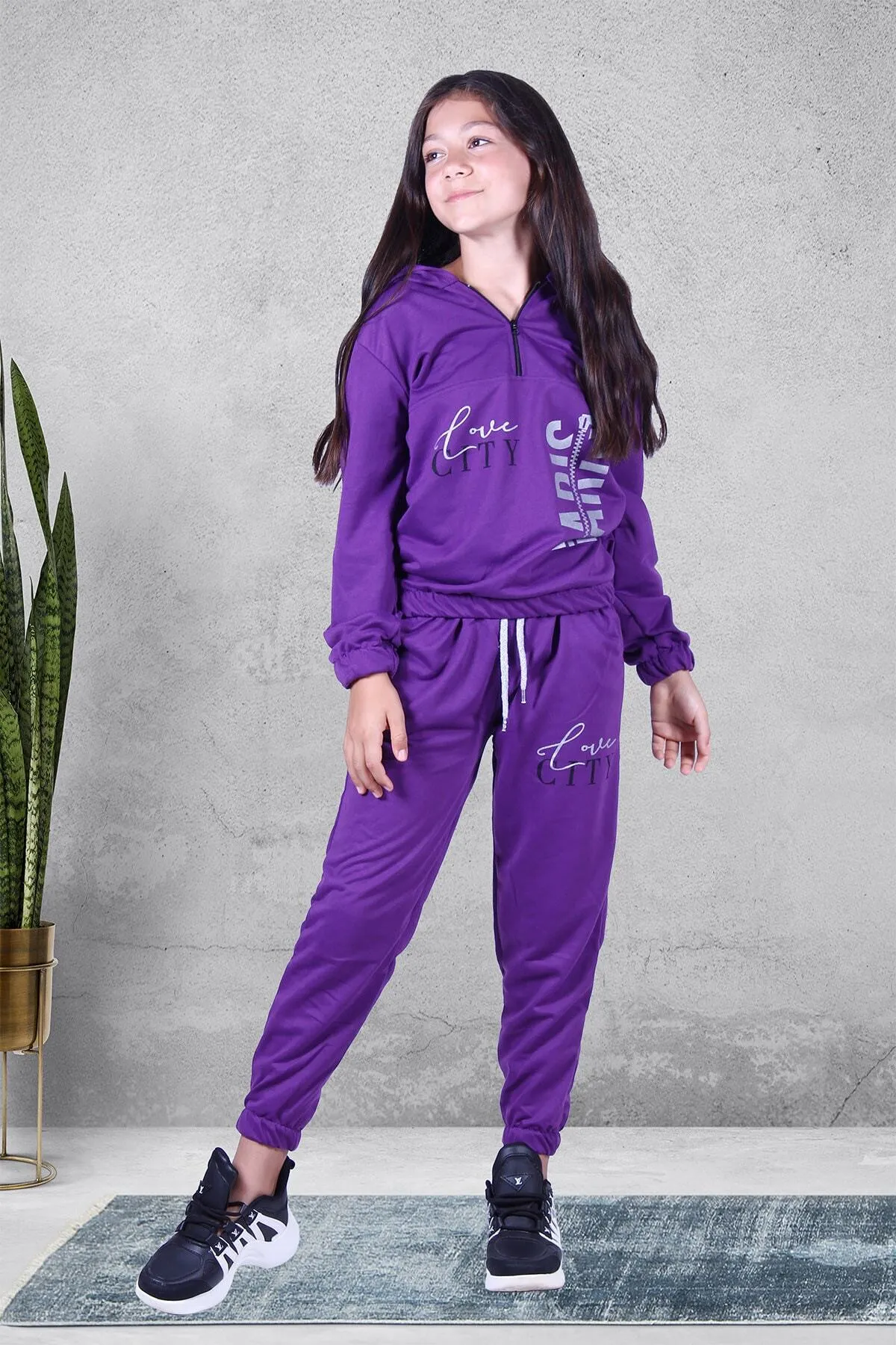 FYK KİDS  Trainingsanzug - Lila - Regular Fit