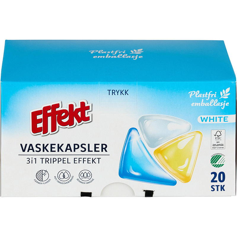 Effekt Vaskekapsler 20 stk hvit Effekt