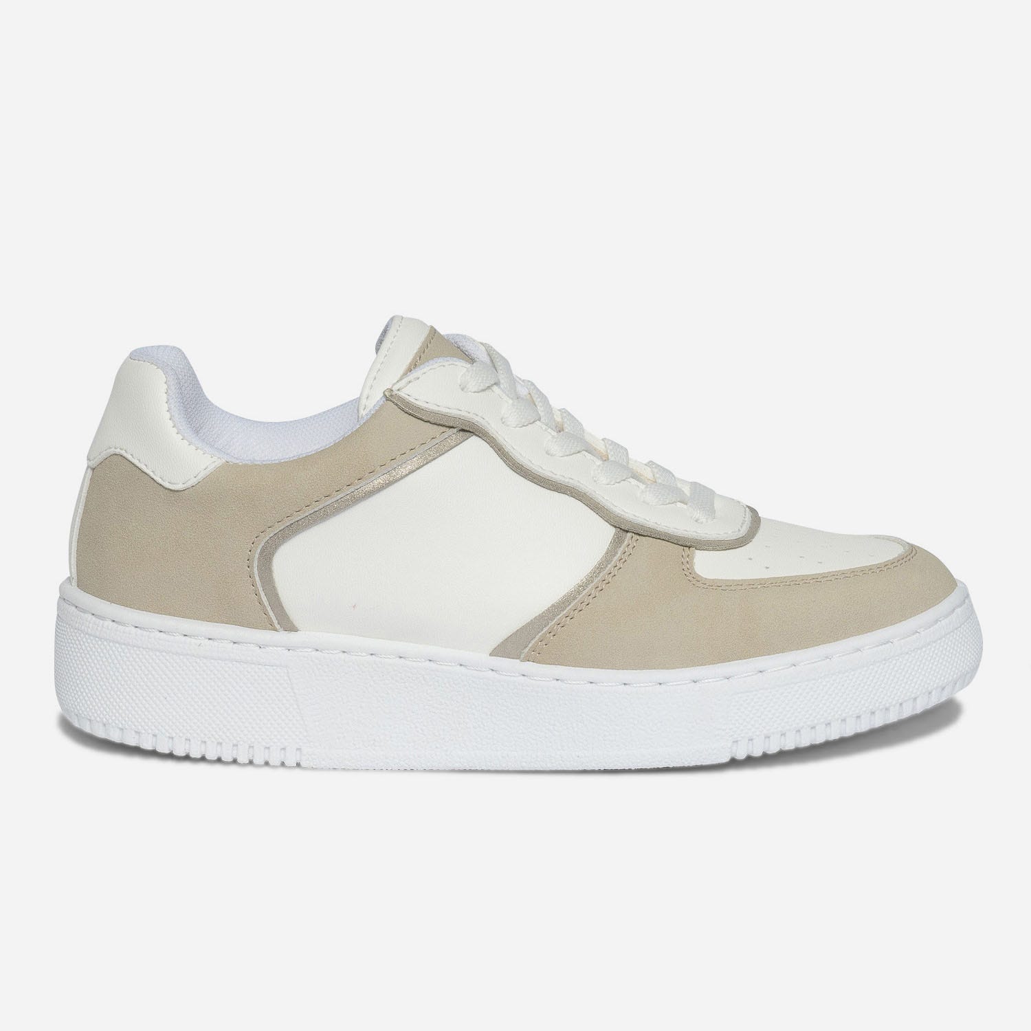 Tennis TEXTO écrue, beige et or