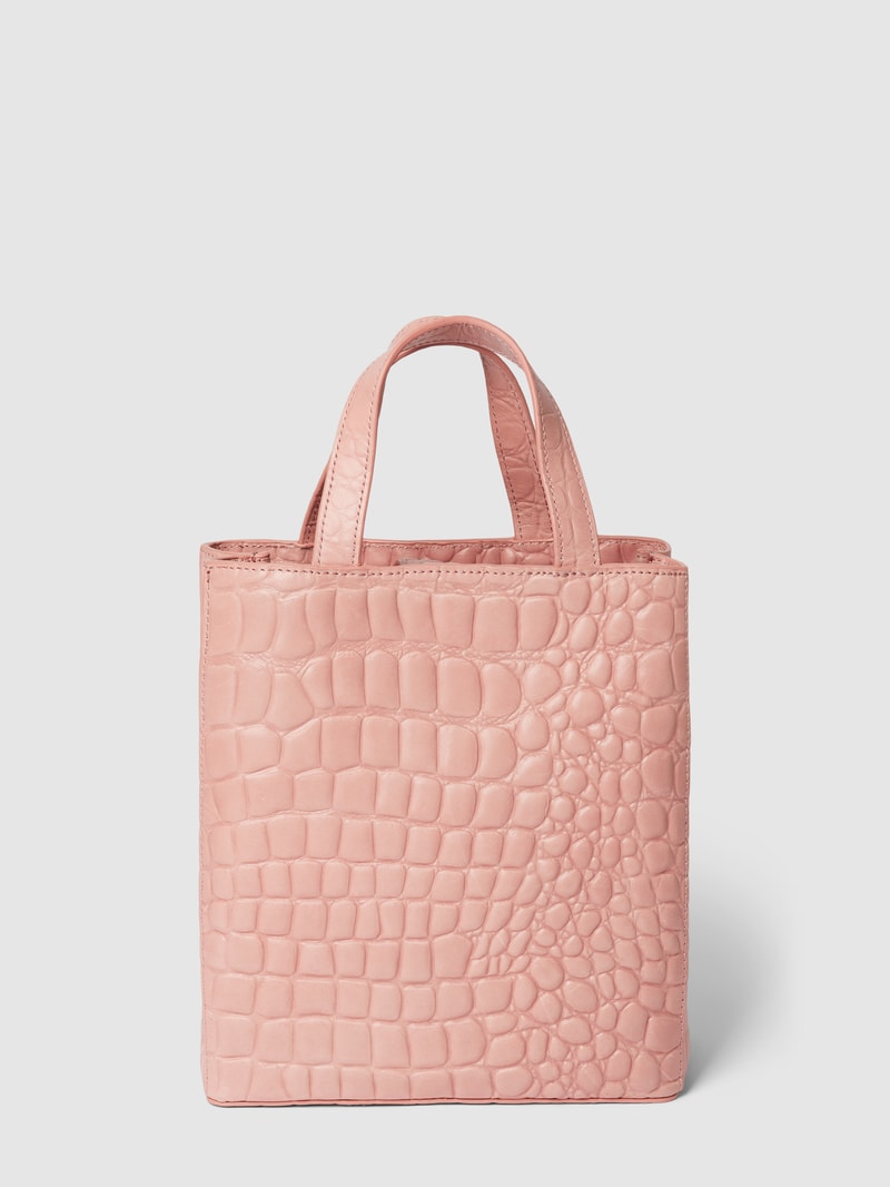 Tote Bag in Reptil-Optik Modell 'Paper Bag' in rosé