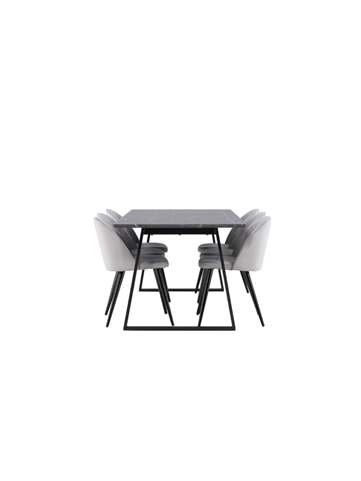 ebuy24 Essgruppe Malaga (7-teilig) Grau 200 x 90 cm günstig kaufen onesize