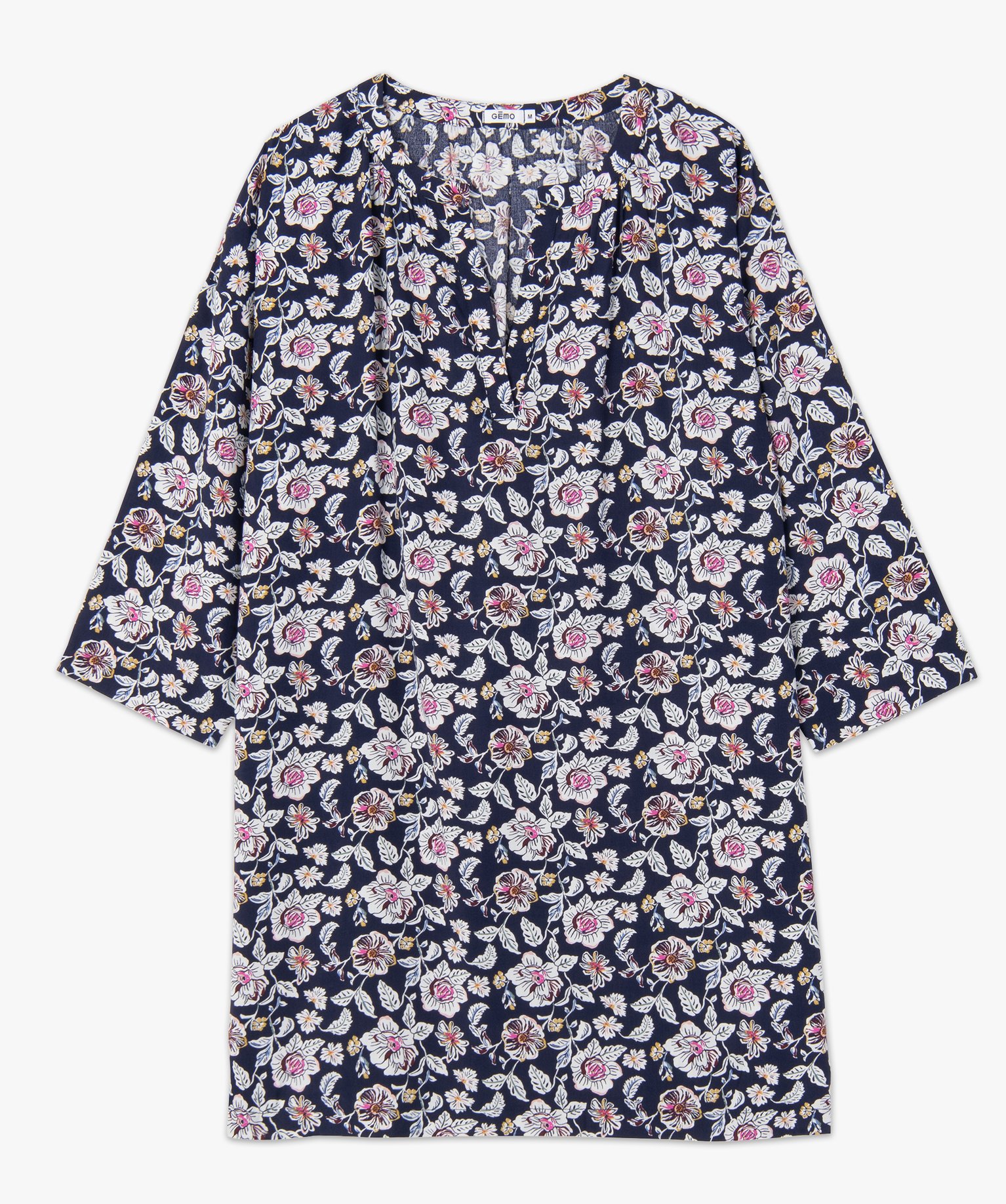Chemise de nuit femme à manches 3/4 imprime | GEMO