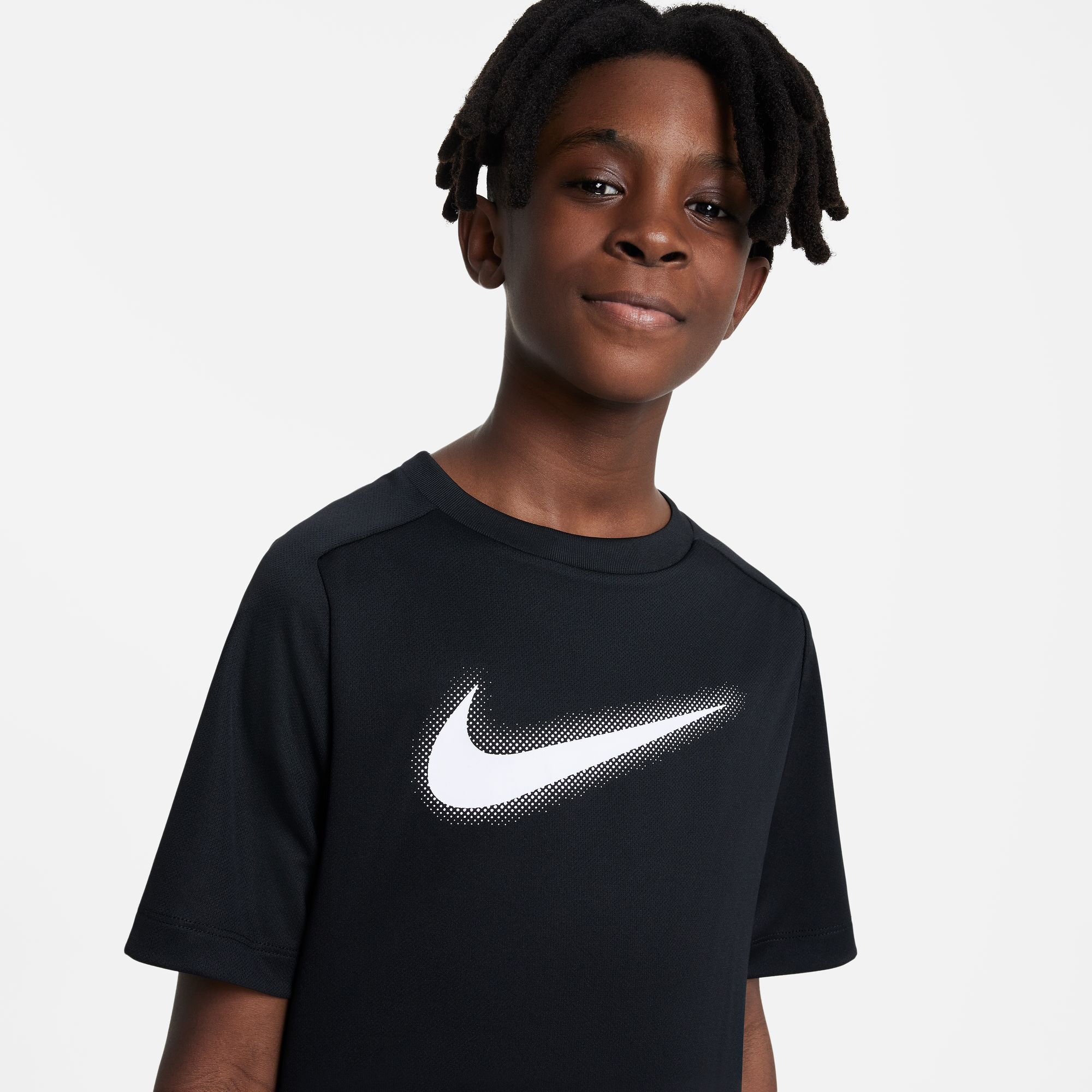 Dri-Fit Graphic T-Shirt Jungen - Schwarz, Weiß