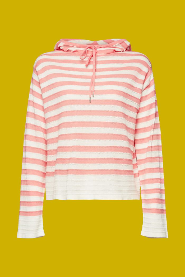 Gestreifter Strick-Hoodie mit Leinen