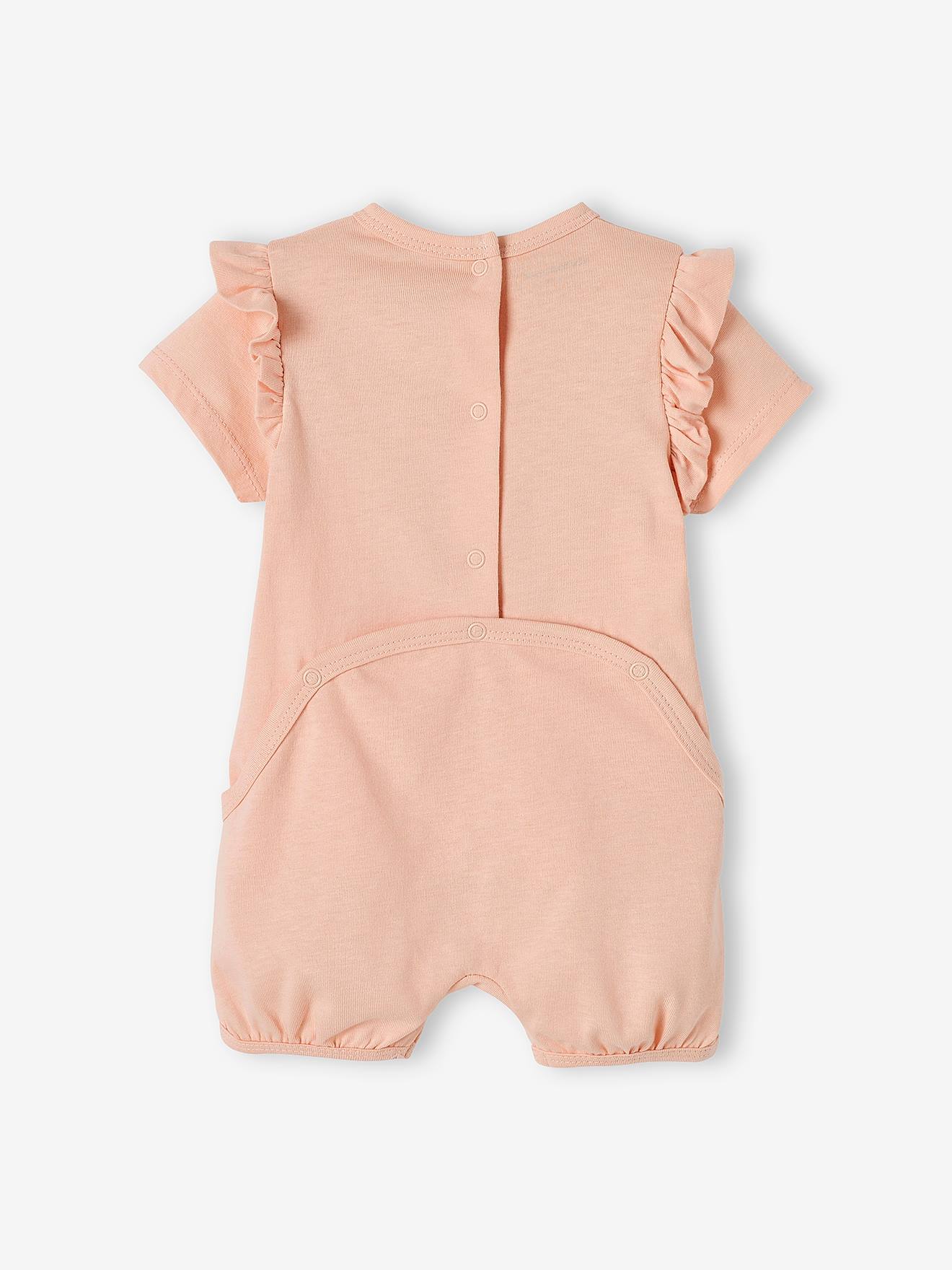 Lot de 2 pyjamas combishort bébé fille ouverture dos lot rose pâle