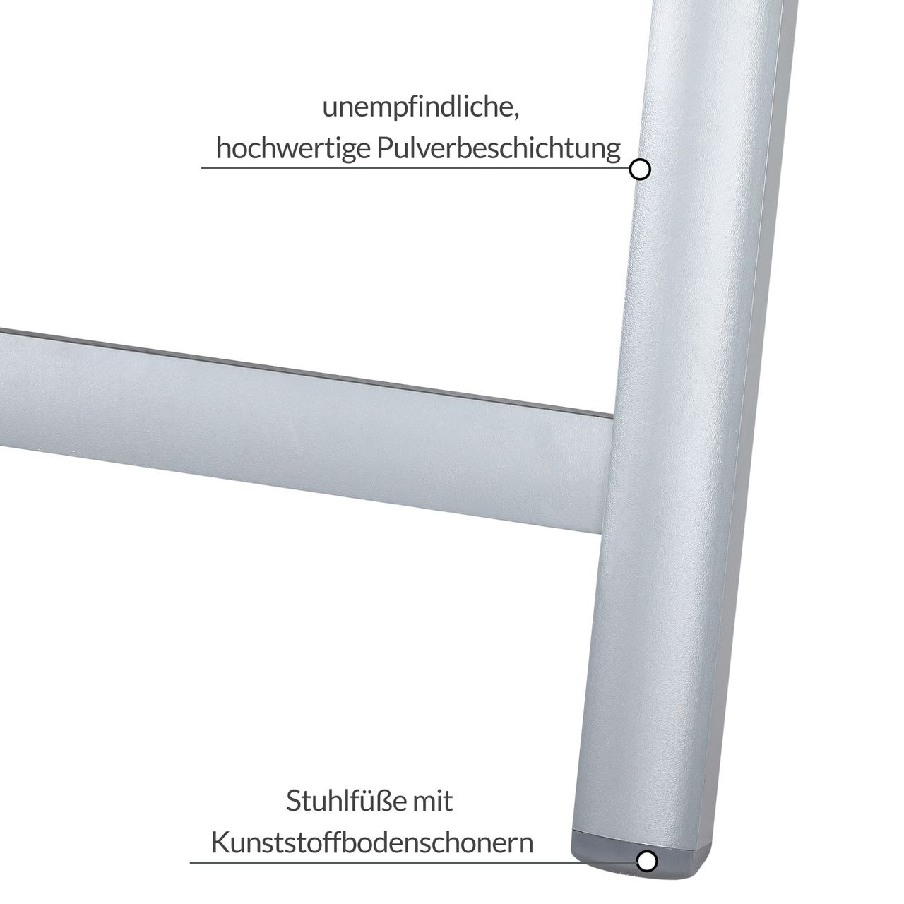 Casaria Gartenstuhl Bern Premium 2er-Set Silber gepolstert