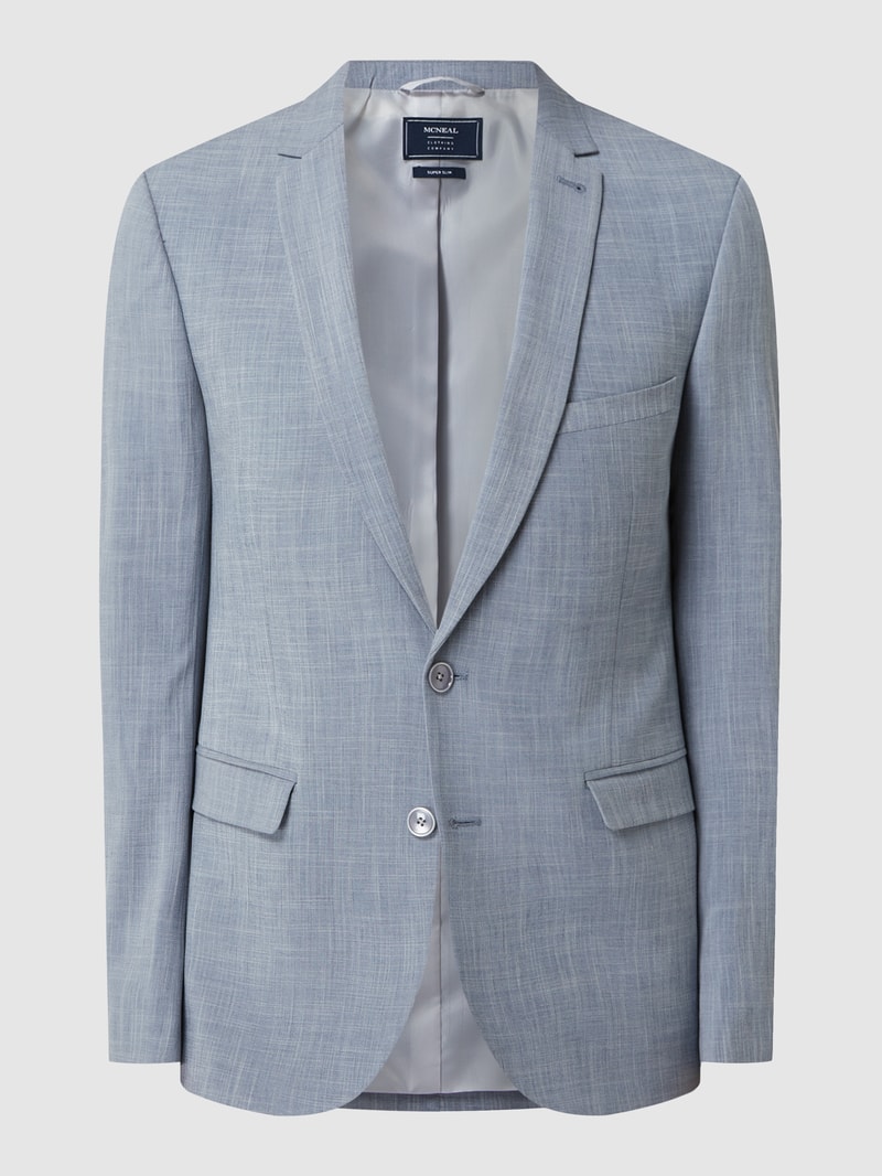 Super Slim Fit 2-Knopf-Sakko mit Stretch-Anteil in blau