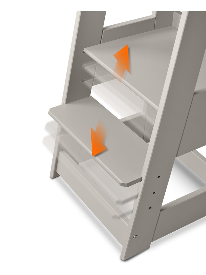 tiSsi tiSsi® Entdeckerturm / Lernturm FELIX mitwachsend Buche massiv STORMY GREY  günstig kaufen onesize