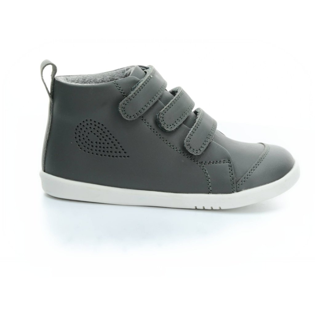 Bobux Hi Court Smoke I Walk/Kid Plus graue Mid Cut Barfußschuhe