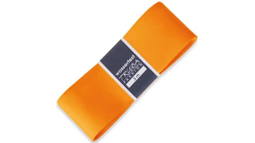 TRUBA Seidenband mit Webkante orange 3 m