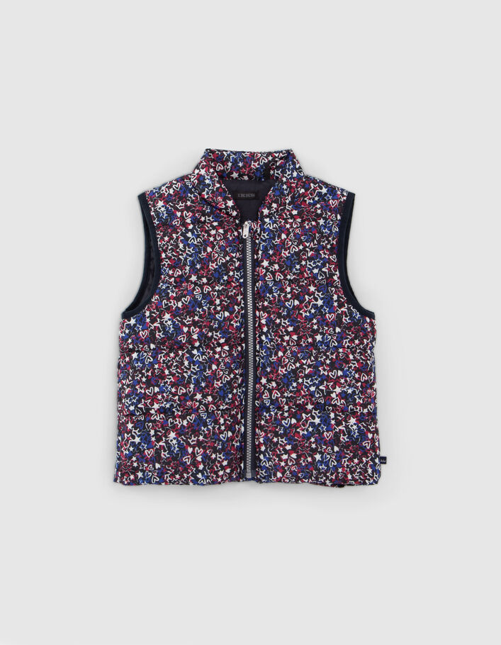 Parka 2-en-1 marine et doudoune imprimé étoiles fille
