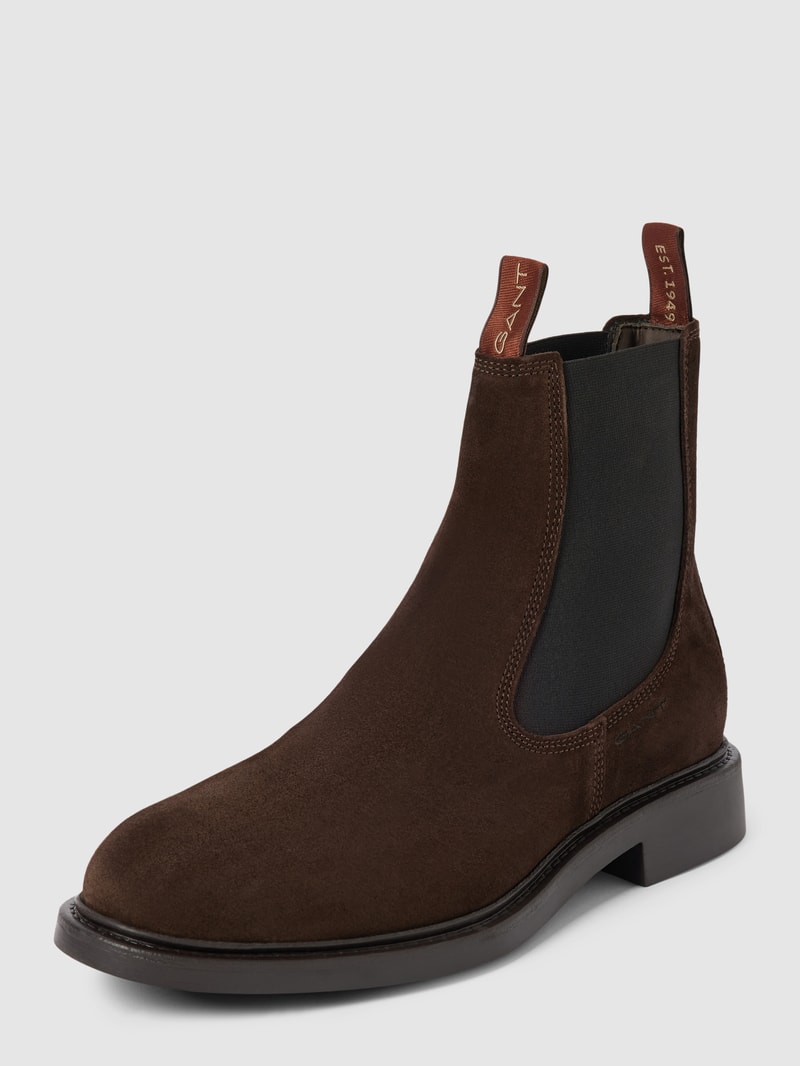 Chelsea Boots aus Wildleder Modell 'Millbro' in dunkelbraun