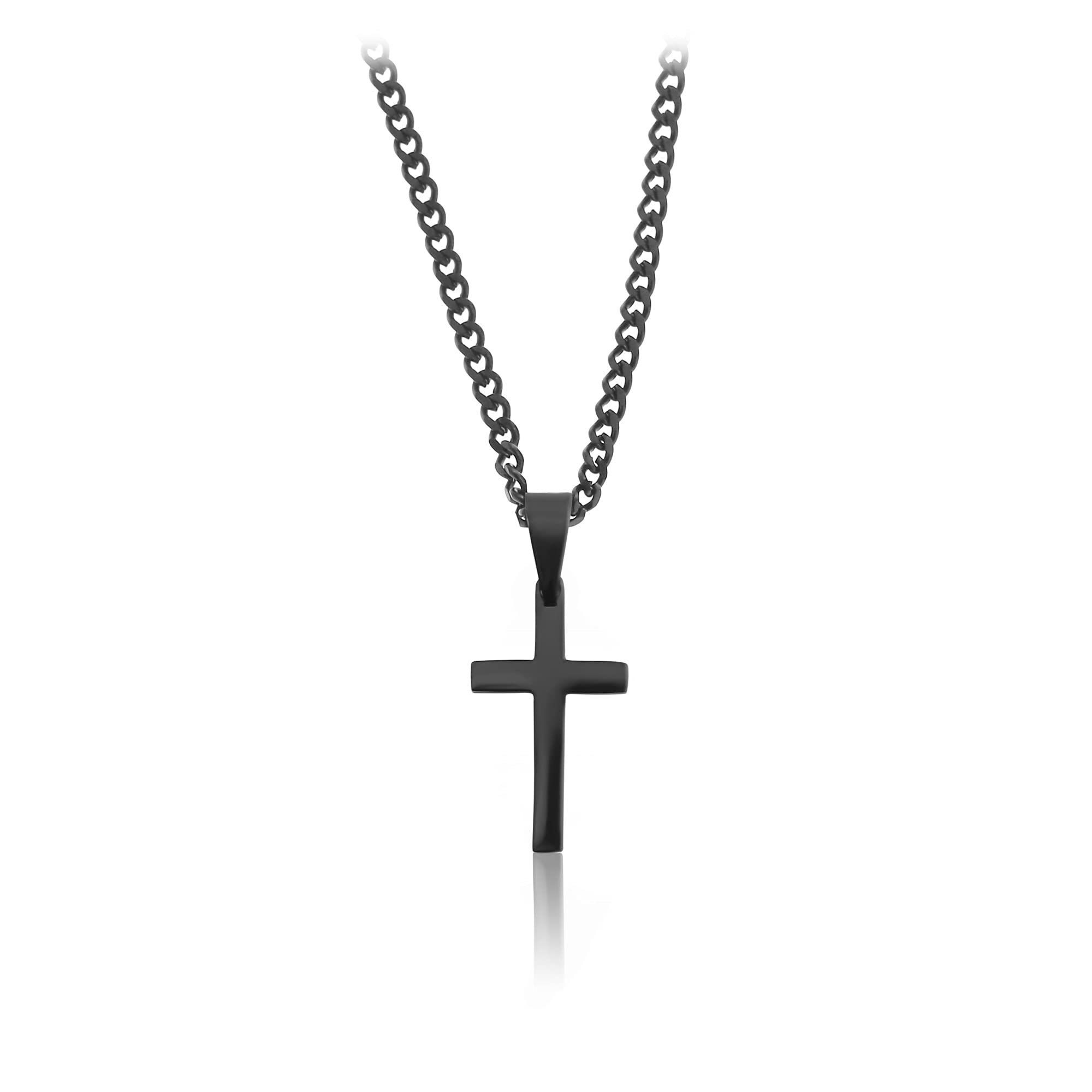 Made by Nami Kette mit Anhänger Halskette Kreuzkette Kreuz Anhänger Herren, Edelstahl Gliederkette