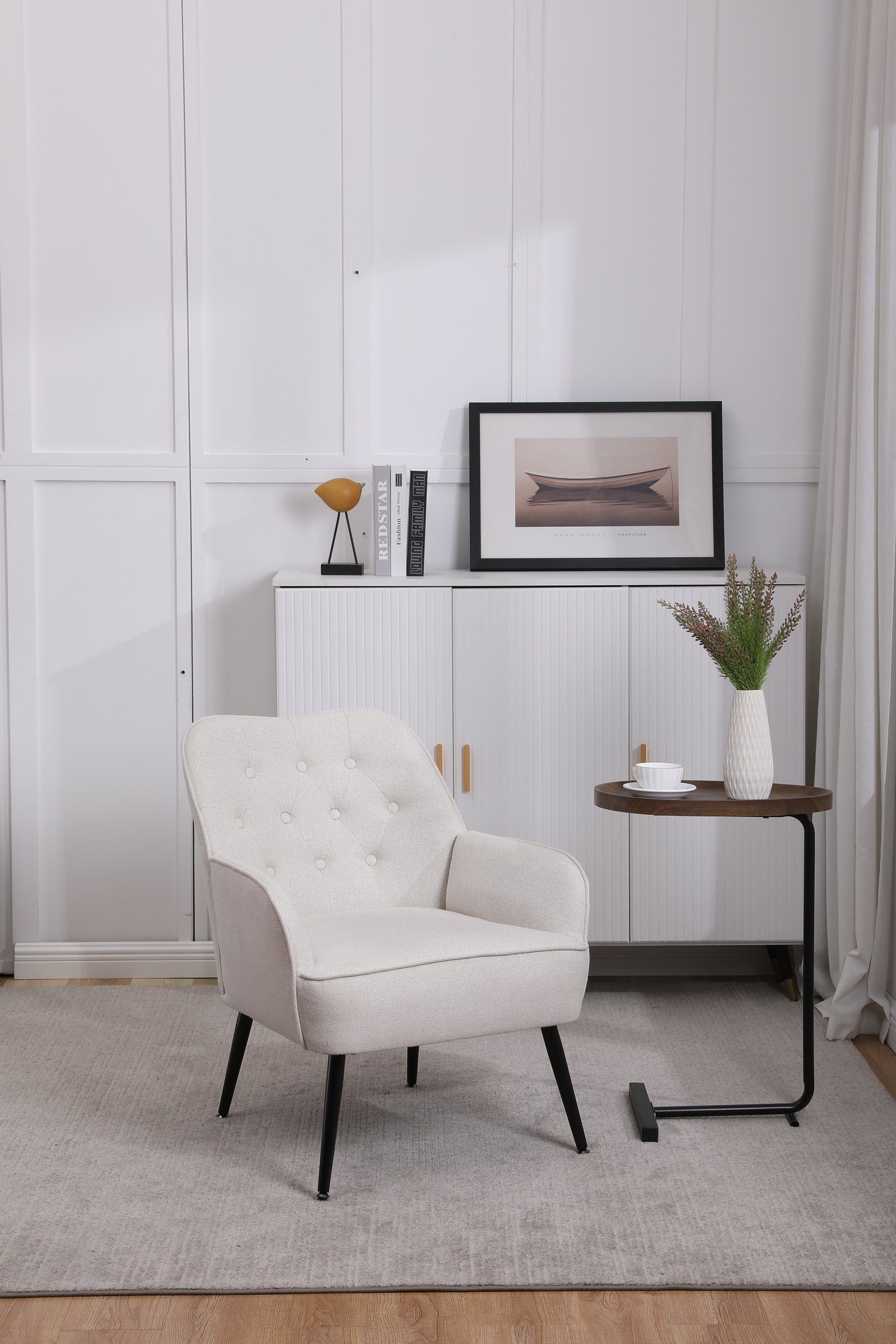 SEEZSSA Polsterstuhl Modern Wohnzimmer Sessel Lounge Sessel Polsterstuhl Relaxsessel, für Wohnzimmer und Schlafzimmer Sofa Stuhl mit Armlehnen Kaffeestuhl