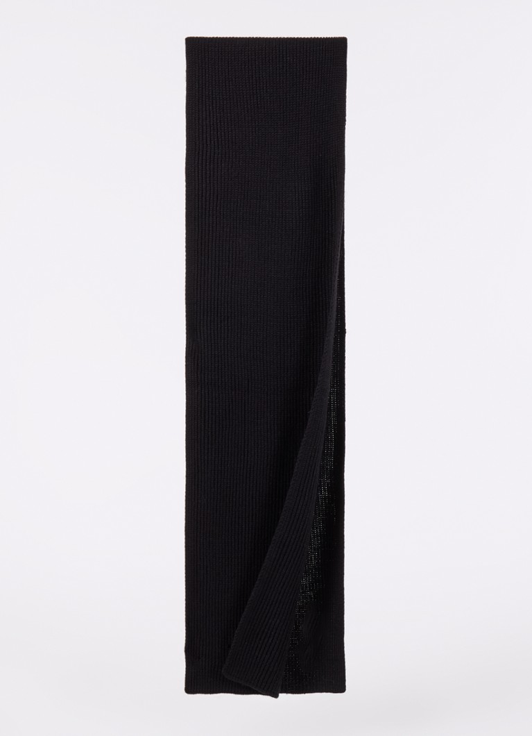 Cachecol Emporio Armani em malha canelada de lã mista, 185 x 30 cm