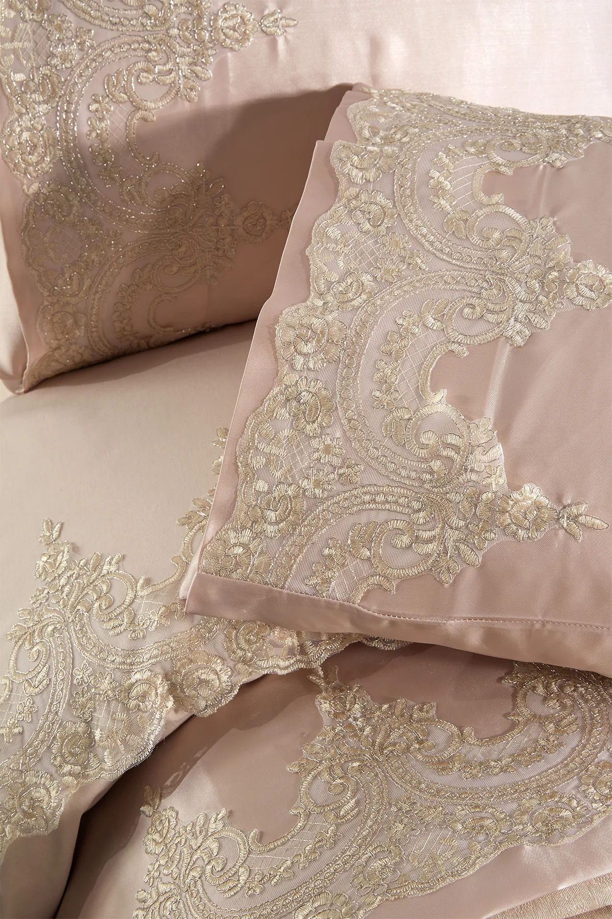 Çeyiz Diyarı  Französisch geschnürtes Diana-Brautset, 7-teilig, Beige