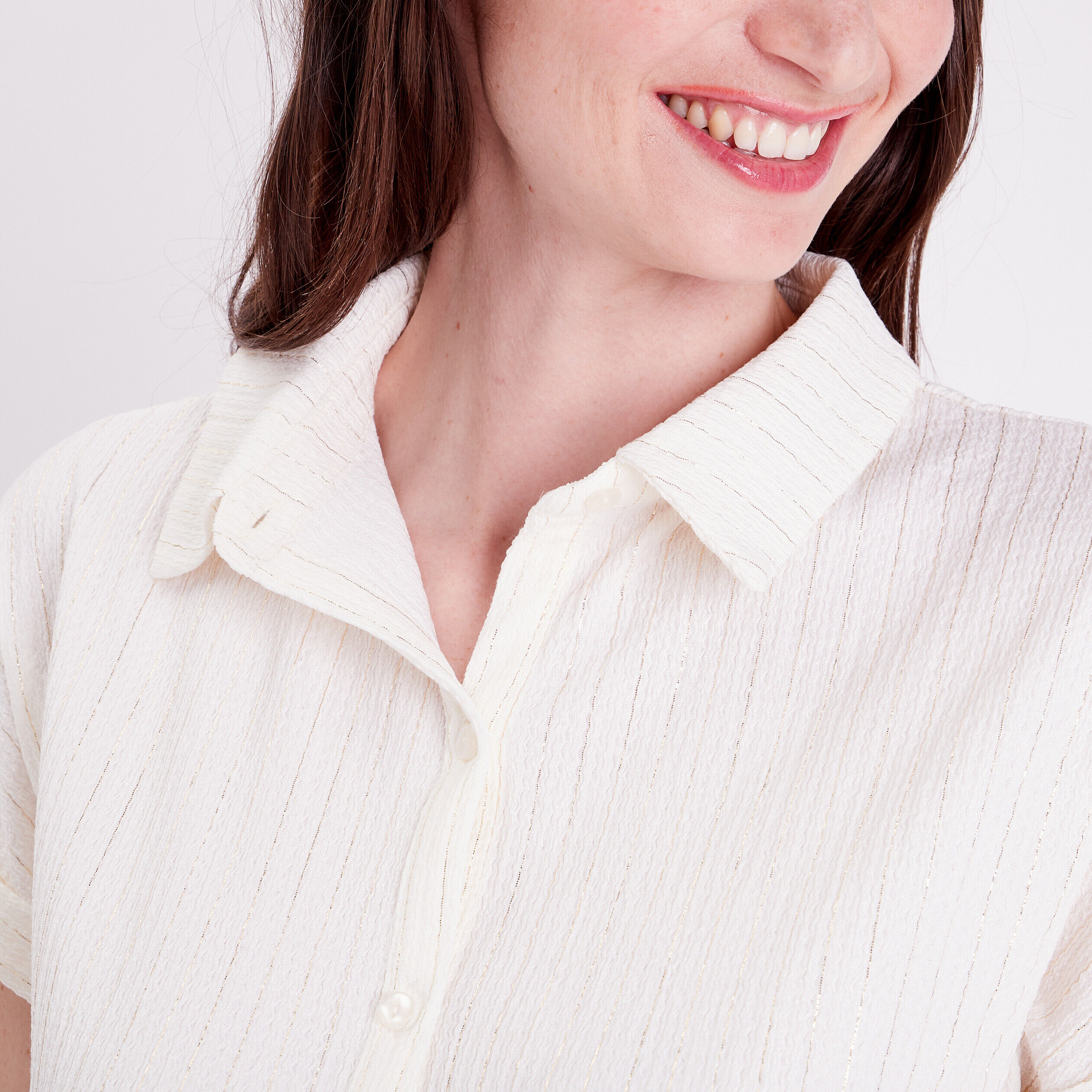 Blouse manches courtes ecru femme | Cache Cache