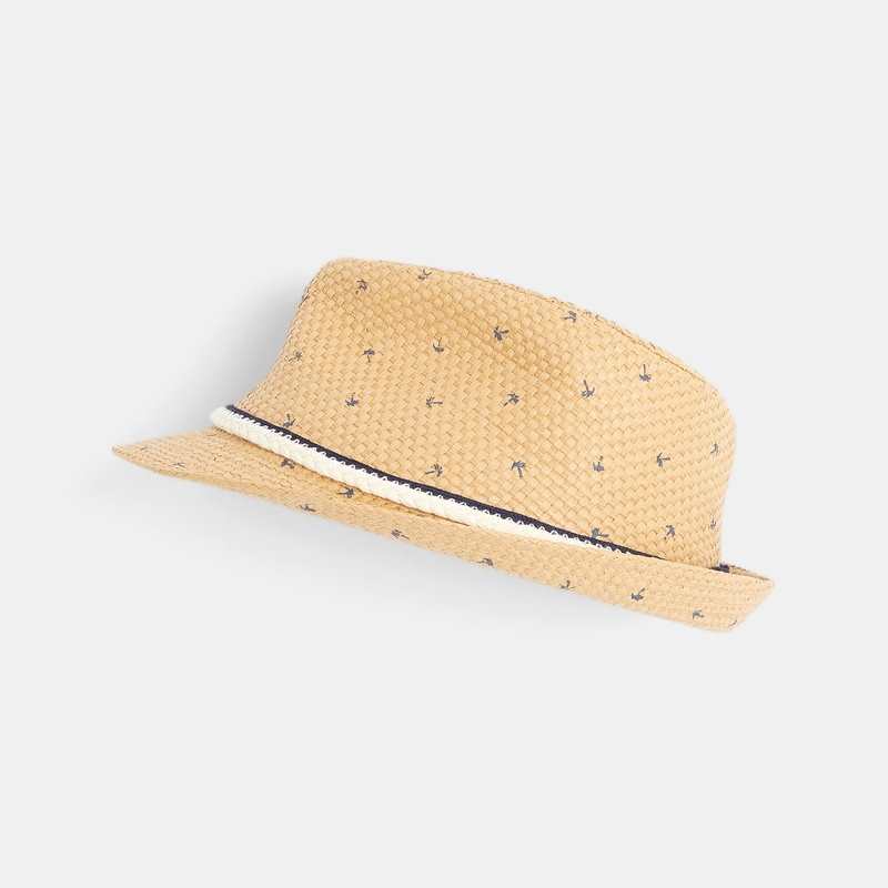 Chapeau de soleil tressé marron garçon