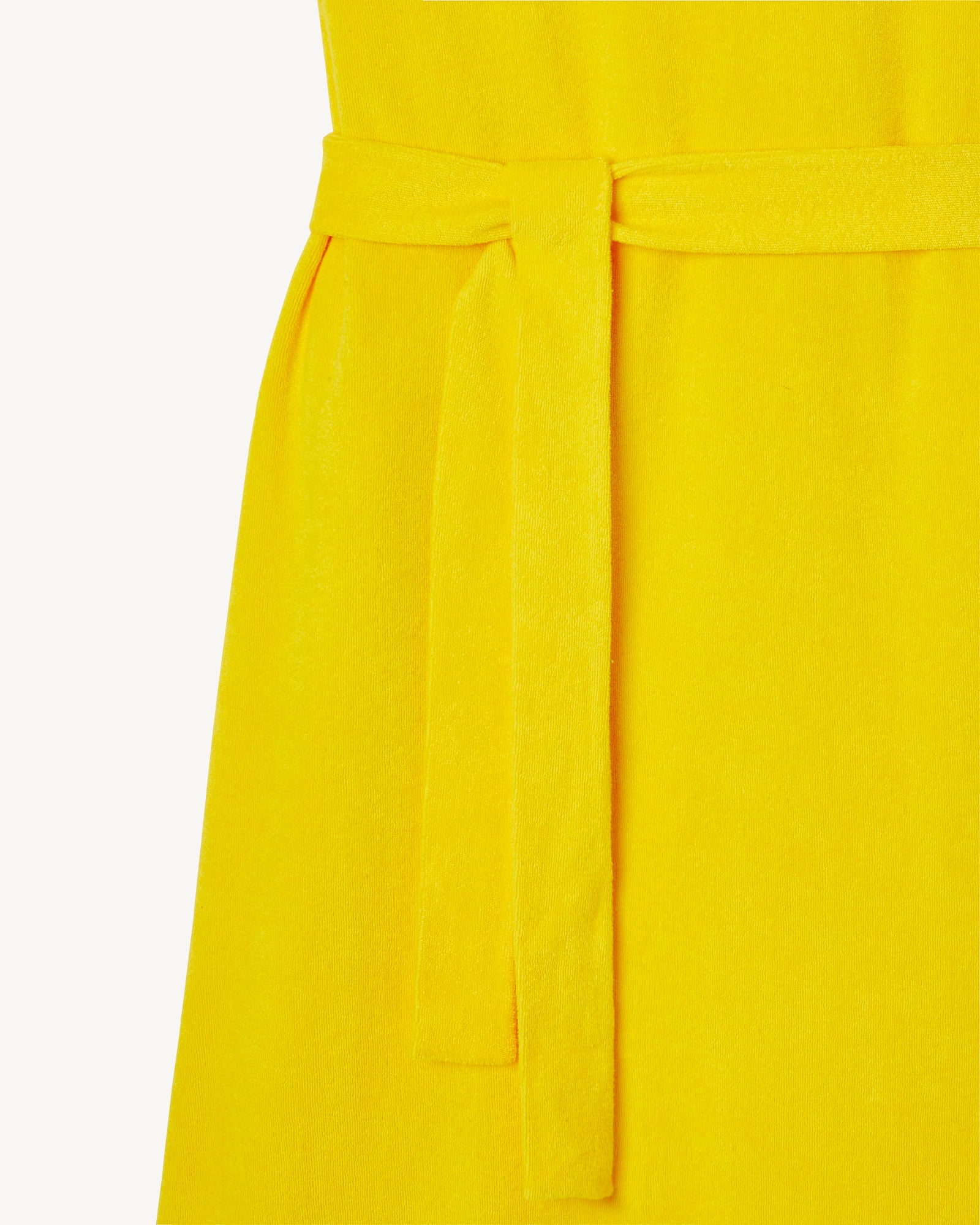 Robe longue ceinturée éponge Citron Ibiza