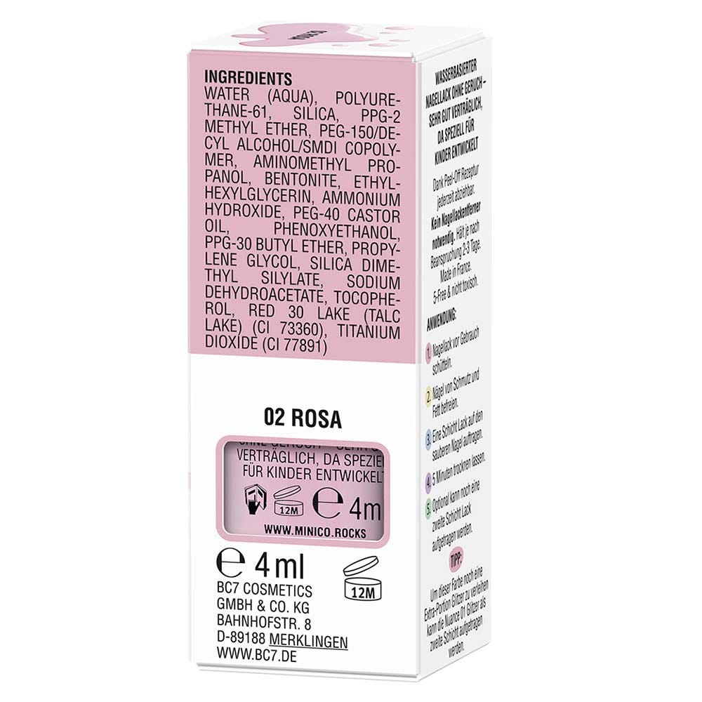 MINICO Peel-Off Nagellack 02 Rosa 4 ml