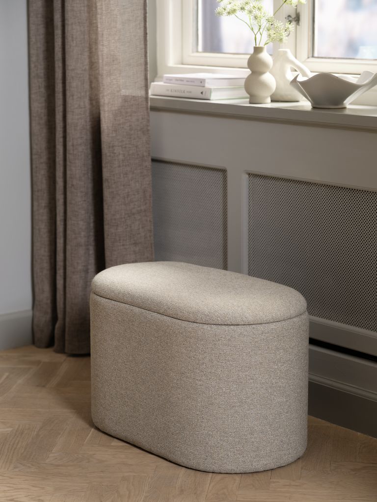 GISLEV GISLEV 65x36 pouf with sand fabric, warehouse type