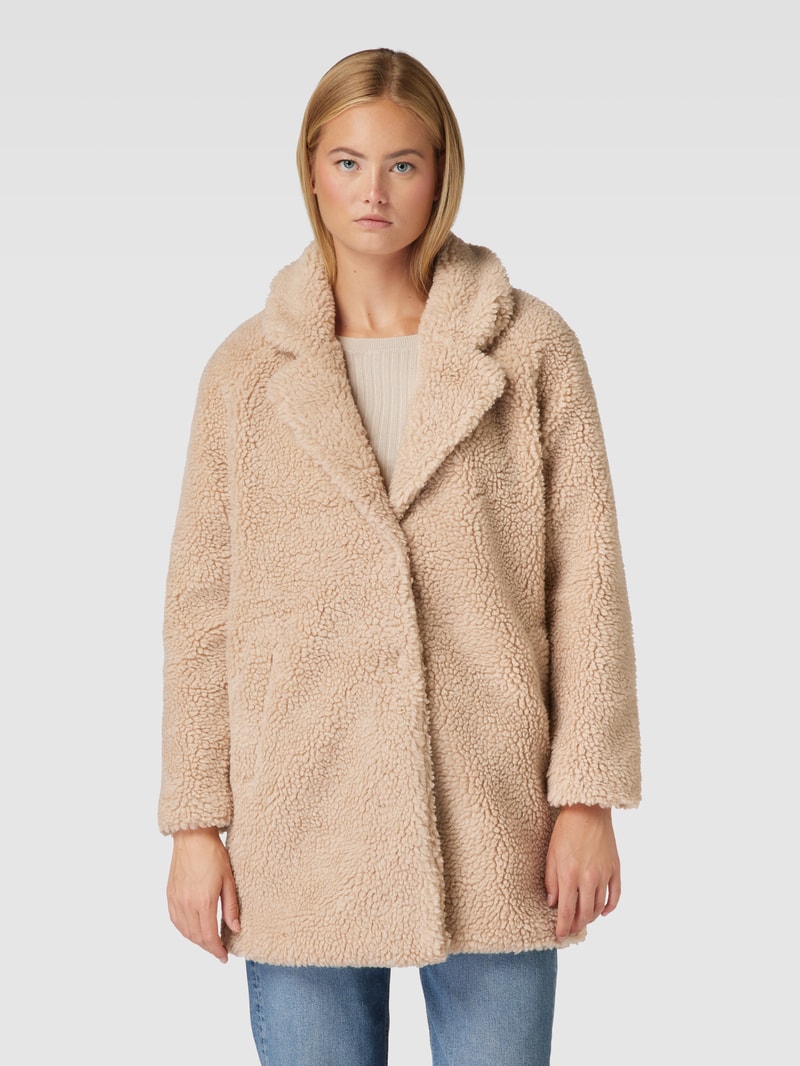 Mantel mit Teddyfell Modell 'NEWAURELIA' in sand