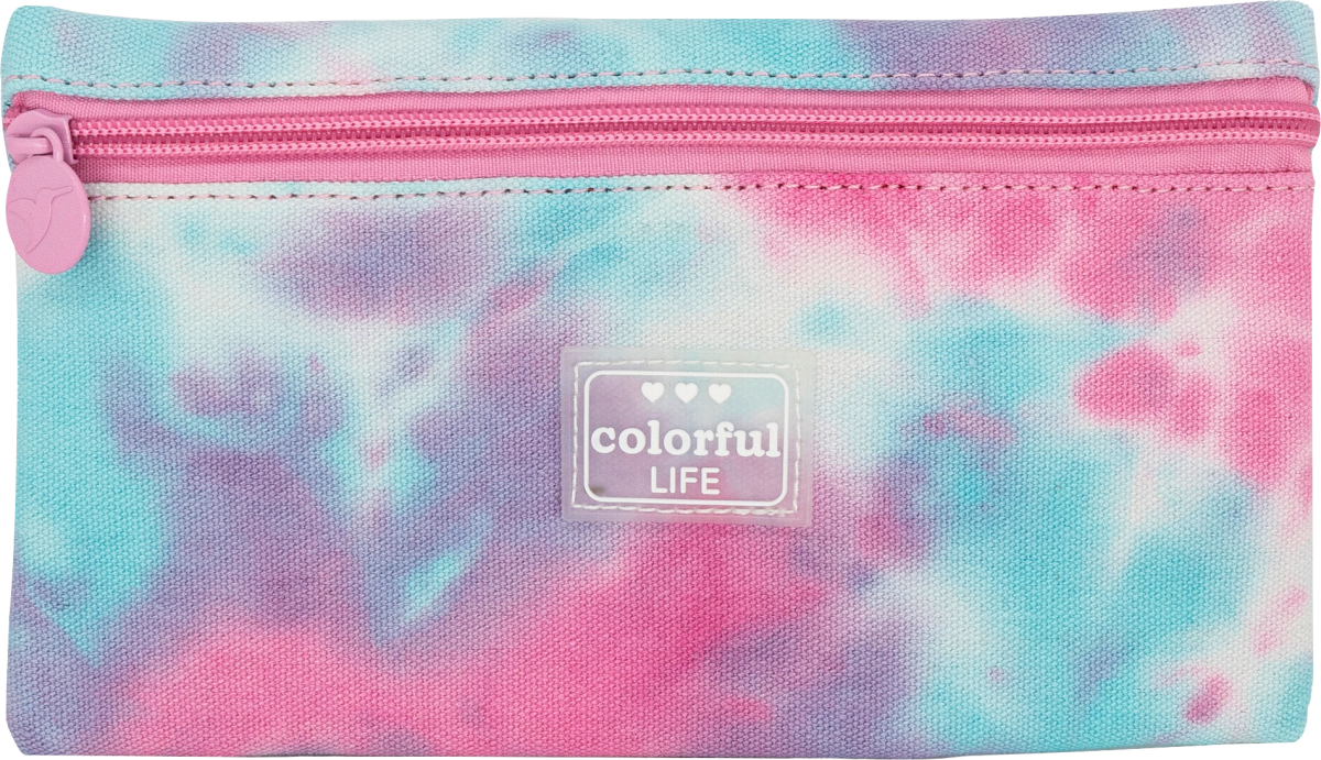 Kosmetiktasche Batik türkis/pink, 1 St
