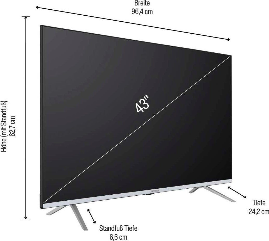 Telefunken D43V850M5CWH LED-Fernseher (108 cm/43 Zoll, 4K Ultra HD, Smart-TV)