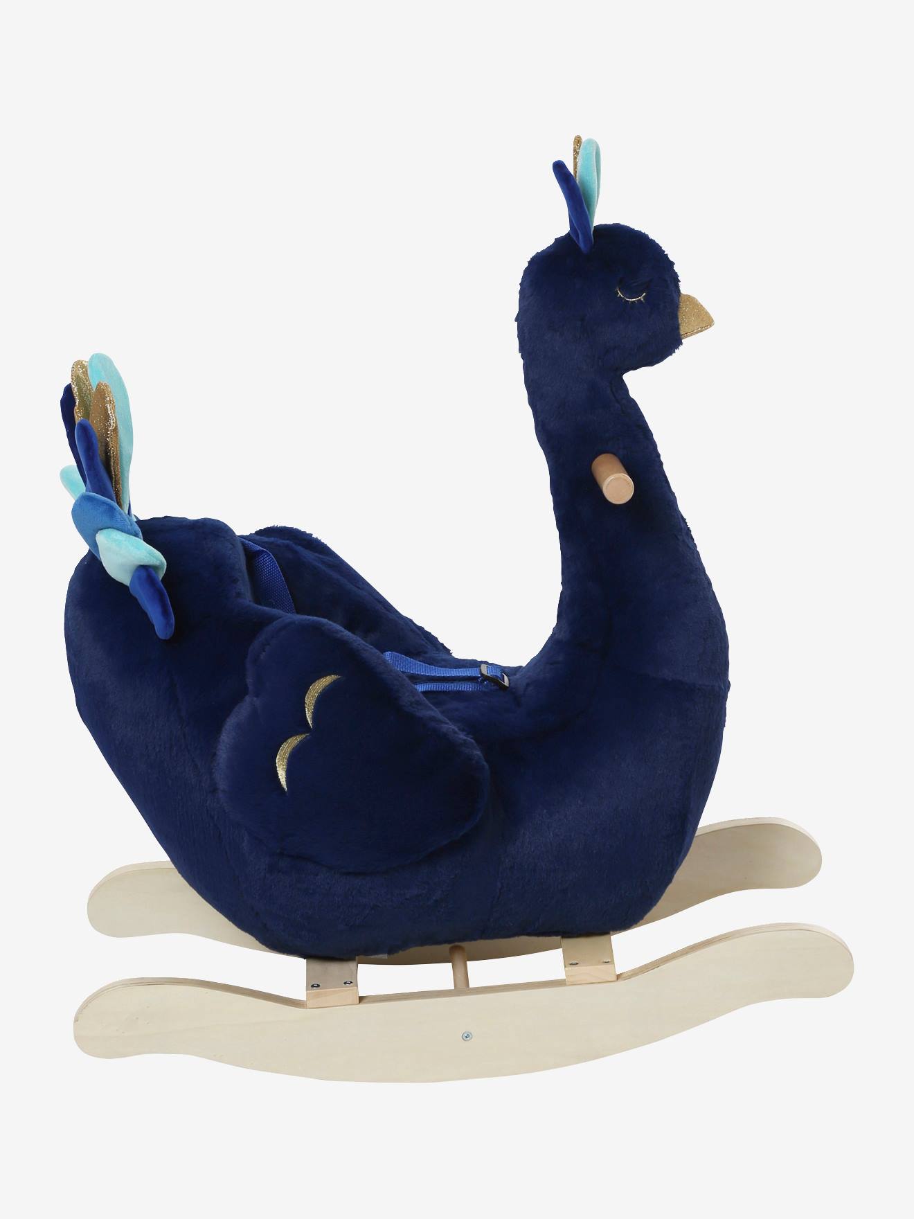 Paon à bascule en bois FSC® bleu