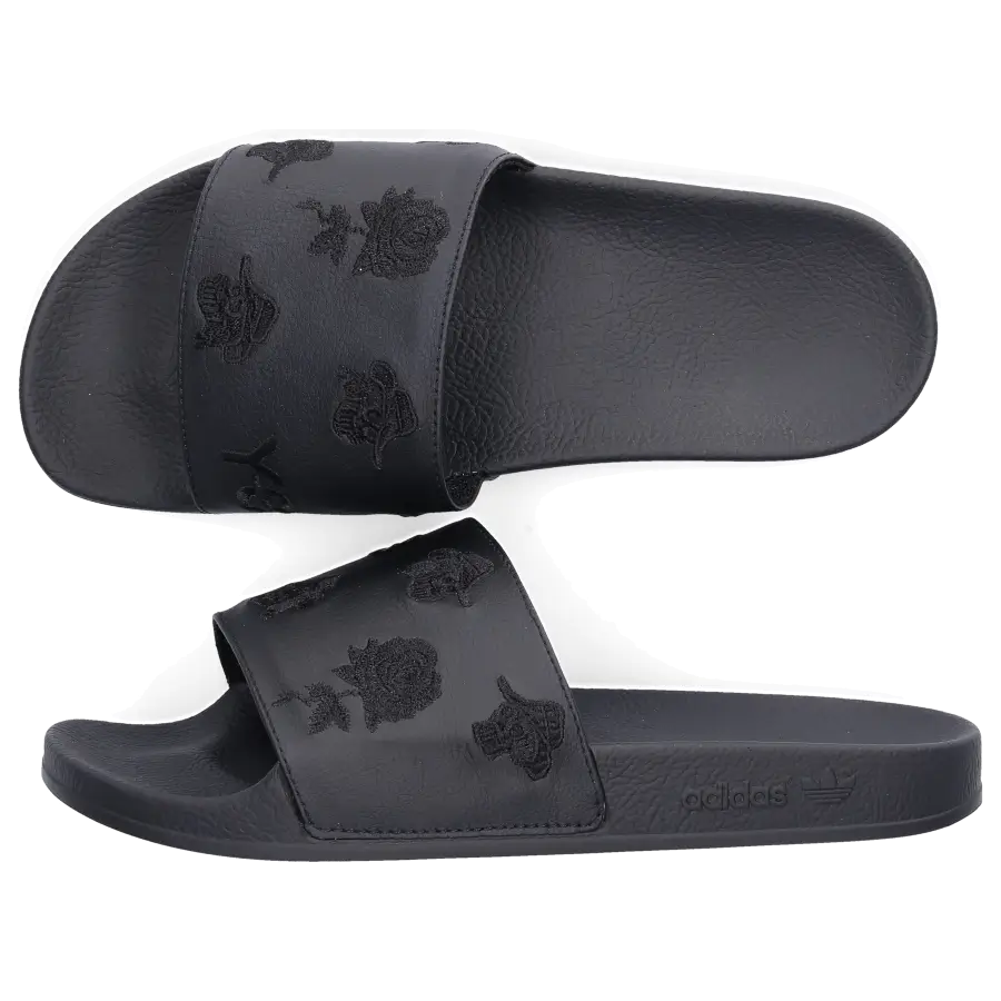 Y-3 - Badeschuhe ADILETTE AOP Kalbsleder - schwarz