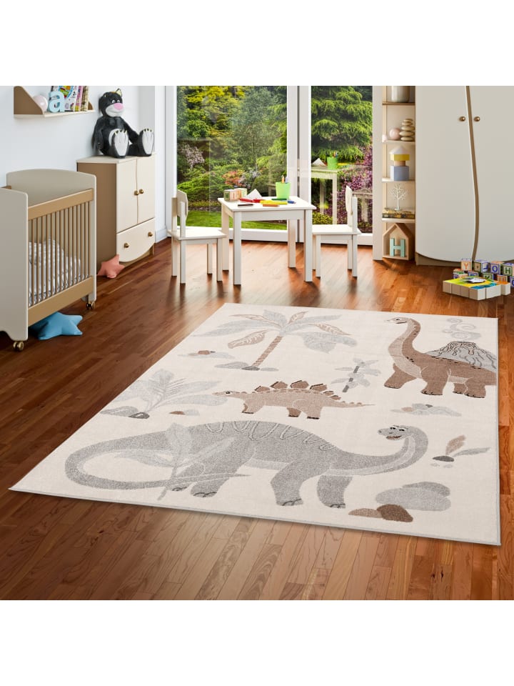 Pergamon Kinder Teppich Softstar Kids Dinowelt in Grijs günstig kaufen