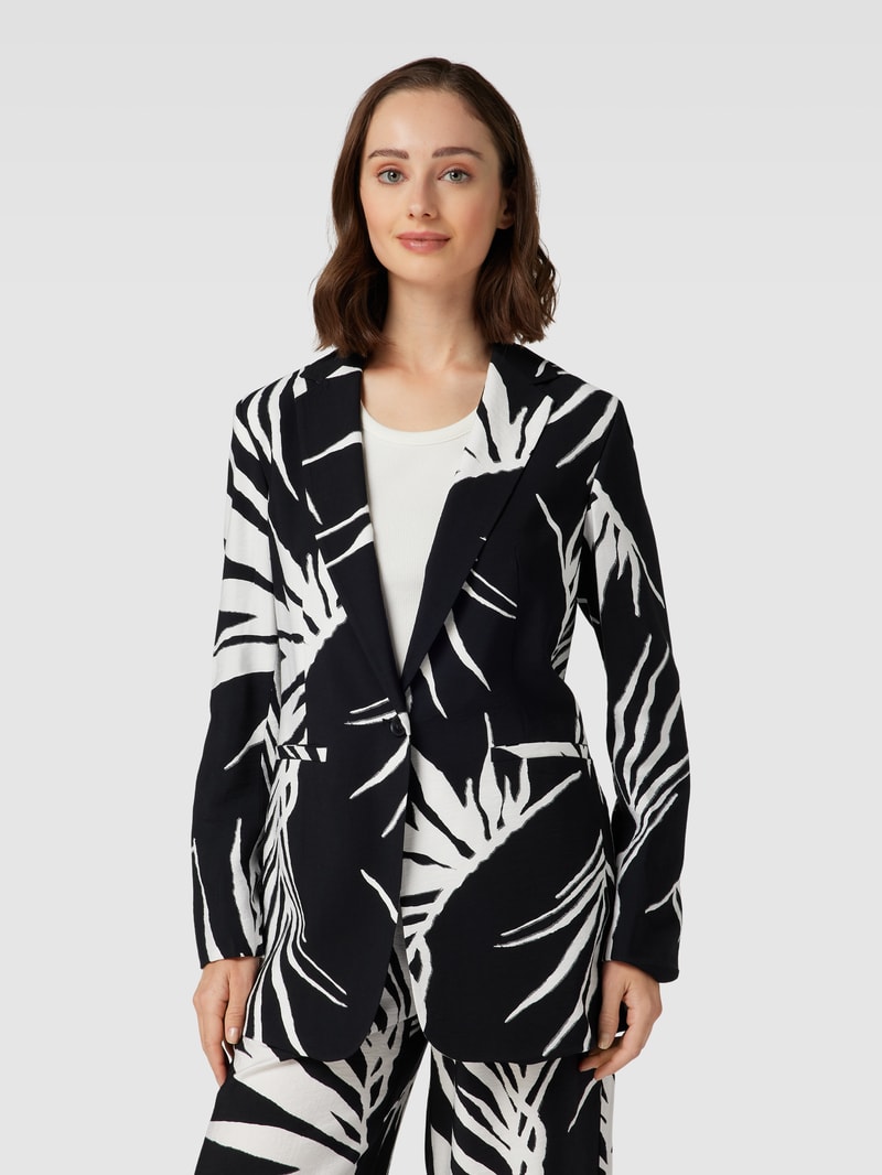 Blazer mit Allover-Print in schwarz