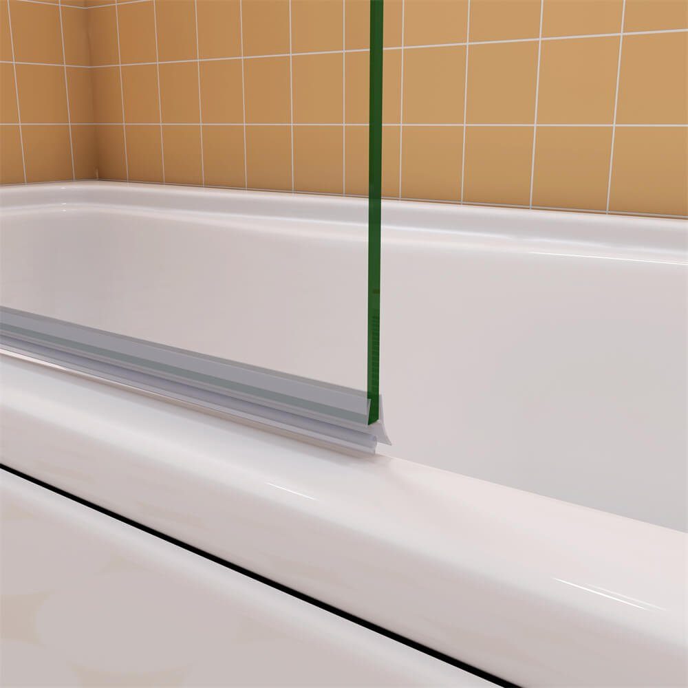 duschspa Badewannenaufsatz Badewannenaufsatz mit weißen Streifen Faltwand auf Badewanne NANO Glas, Einscheibensicherheitsglas, Sicherheitsglas, (Set), Breite 120cm, Höhe 140cm, Glas