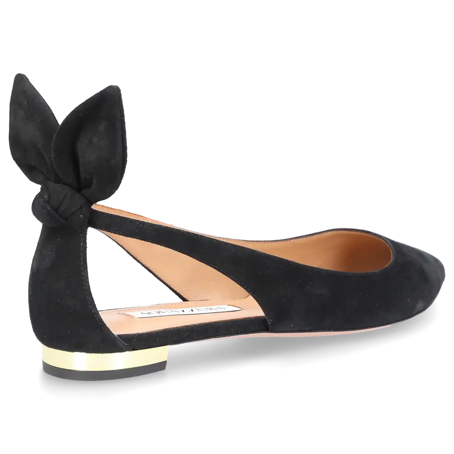 Aquazzura - Ballerinas BOW TIE 05 Veloursleder - schwarz