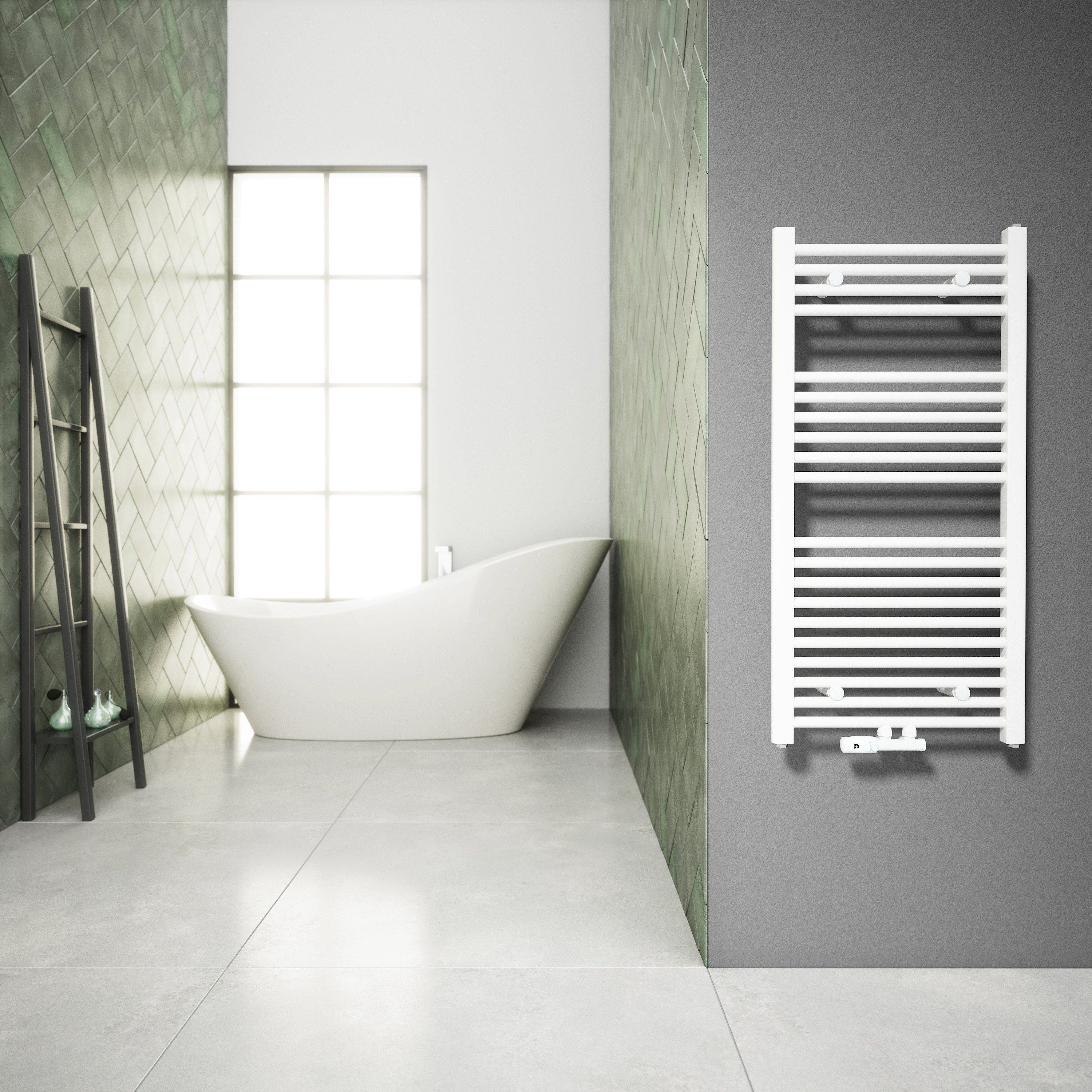 Aquabad® Badheizkörper VIRGO Handtuch Heizkörper Mittelanschluss 50mm, 50x100cm, 352W