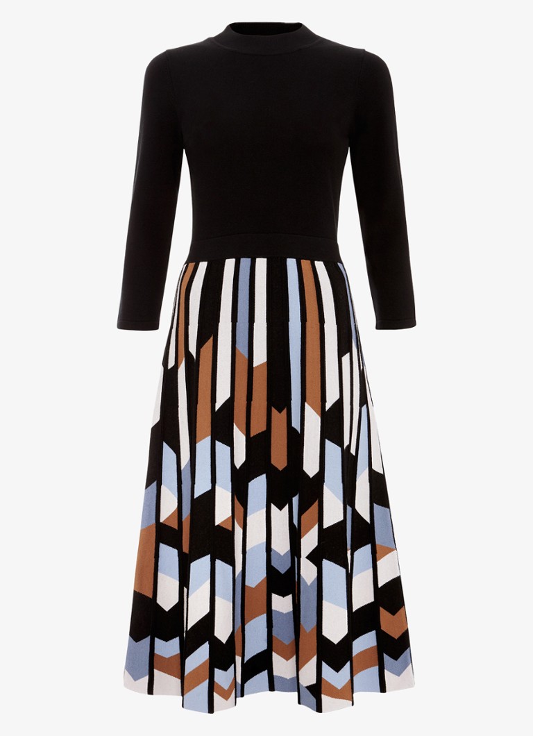 Vestido midi Phase Eight Maci, estampado y plisado.