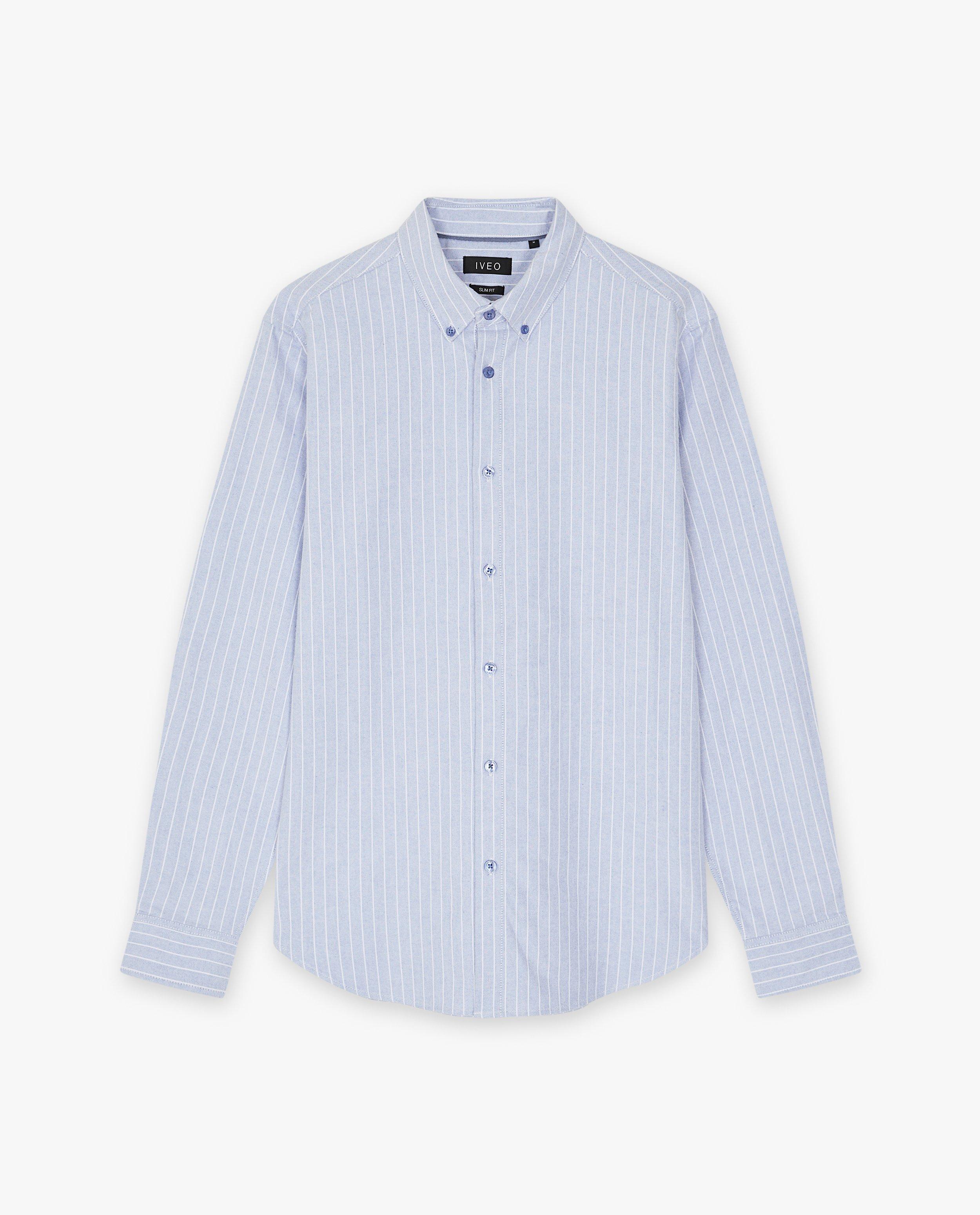 Cămașă Iveo cu dungi, croială slim fit, albastră