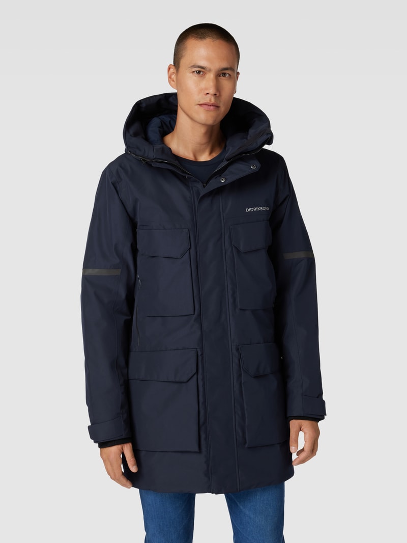 Parka mit Cargotaschen Modell 'DREW' in marineblau